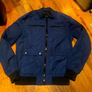 Zara man blue waterproof windbreaker jacket M